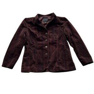 Haneza Itariana Women’s Brown Corduroy Tailored 4-Button Blazer Jacket - Size M